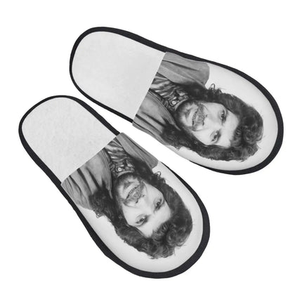 Custom Camaron De La Isla Memory Foam Slippers Women Comfy Warm Musician Flamenco Singer House Slippers
