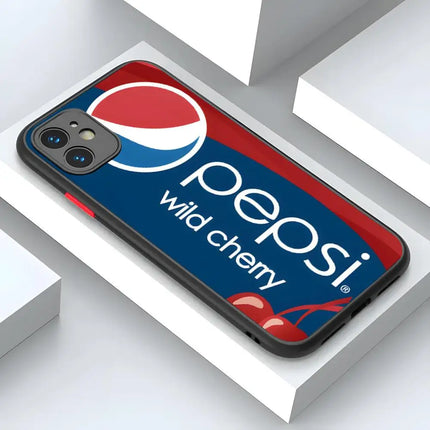 PEPSI WILD CHERRY LOGO Phone Case Luxury For IPhone 16 15 14 12 13 11 Dirty Resistant Pro XR XS Max Mini X 7 8 Plus Matte Shell