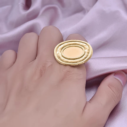 6pcs/lot Gold Plated Stainless Steel Base Rings Settings DIY Blank Knuckle Rings for Women Jewelry Charms Never Fade Wholesale