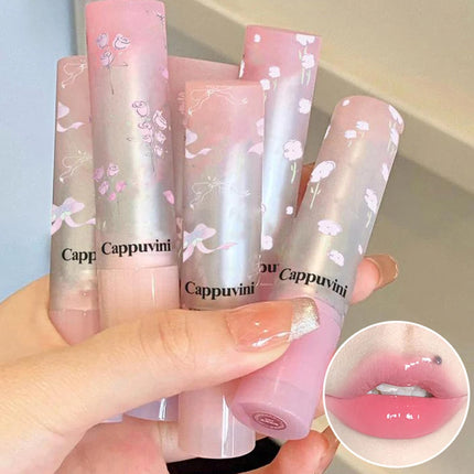 - Cappuvini Flowery Dish Language Lip Gloss Mirror Lip Glaze Beep Lip Water Light Lasting Makeup Not Easy To Dip Cup Makeup -