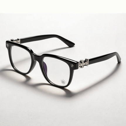 Unisex Square Anti Blue Light Glasses UV400 Gold Cross Hinge Black Clear Frame Computer Anti-Fatigue Eyeglasses