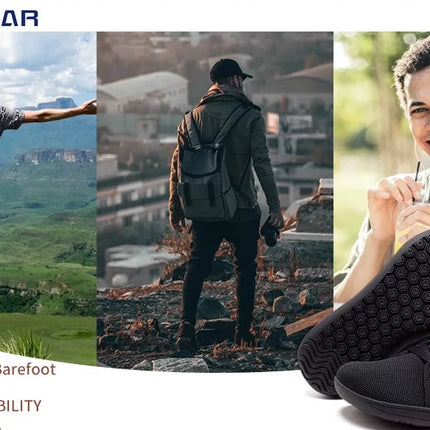 HOBIBEAR Unisex Wide Toe Barefoot Shoes for Men Women Outdoor Trail Running Minimalist Walking Shoes Lightweight and Breathable