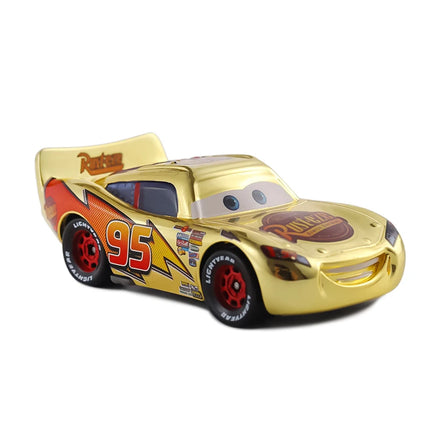 Disney Cars Electroplated Golden Racing Car 1/55 Metal Die Casting Model Alloy Material Anime Figure Kids Toys Birthday Gifts