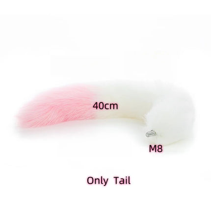Small Silicone Butt Plug Dildo Vaginal Plug with Detachable Fake Soft Fox Rabbit Tail for Couple Anal Bead Dilator Sex Toys