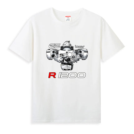 Hot Sale Summer 100% Cotton Black BMW Boxer Engine Motorcycles  CT Shirt Men Short Sleeves Tee Hip Hop Streetwear T-shirt