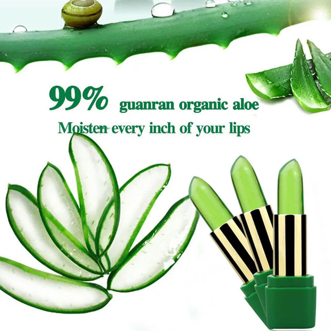 Aloe Vera Lip Balm - Temperature Activated Color Change | Hydrating Plant-Based Formula | Jelly Gloss