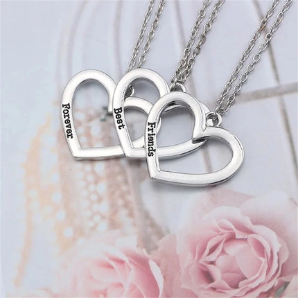 Zircon Best Friend Zircon Love Couple Pendant Necklace 2 Pcs/ Set Rainbow Broken Heart BFF Good Friends Friendship Jewelry Gift