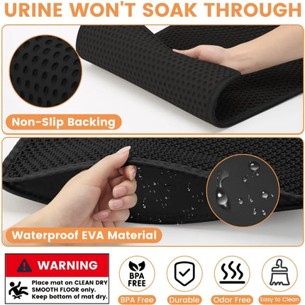 70x120cm Large Cat Litter Mat Large Size Waterproof Pet Toilet Cat Litter Trapping Mat Non Slip Double Layer Cats Litter Box Pad