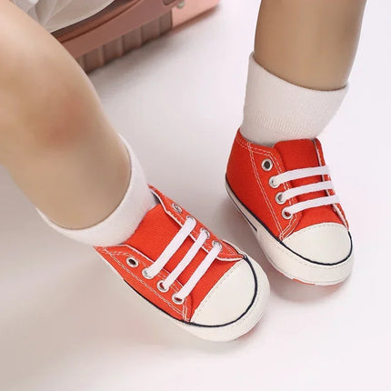 Baby Canvas Classic Sports Shoes Newborn Boys and Girls Printed Star First Walkers Shoes Infant Anti slip Baby Shoes
