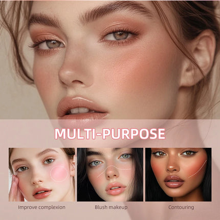 Lakerain Blush Stick Cheek Lip Tinted Moistured Long-wearing Flush Blusher Silky Brighten Blush Cream Cosmetics Matte Nakeup
