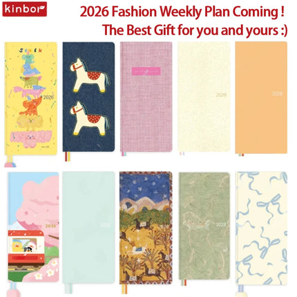 Kinbor Weekly Planner Notebook UnDated Agenda Schedule Daily Monthly Journal Book Portable Record Diary Plan Notepad Stationery