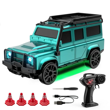 1/64 Scale Drift RC Car 2.4G Desktop Mini Racing Model with ESP 4WD Remote Control Vehicle Toy For Adults Kids Ideal Gift