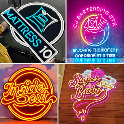 Custom Neon Sign UV Print Personized Acrylic LED Sign for Bar Wedding Party Neon Light Business Logo Sign Night Lamps Decor Sign