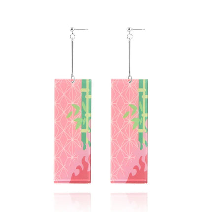 Creative Anime Acrylic Earrings For Women Demon Layer Butterfly Tanjiro Ear Drop Trendy Fans Cosplayer Jewelry Accessories Gifts