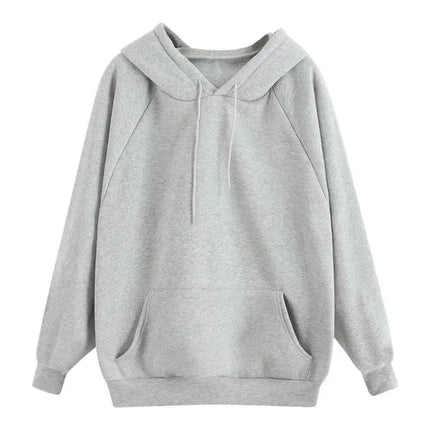 Thickened Fleece Hoodie Women's Long Sleeve Loose Fit Blank Version Autumn Winter New Style Korean Style Solid Color Sweatshirt