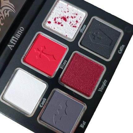 Afflano 6 Colors Eyeshadow Palette Makeup Matte Shimmer Glitter Smokey Gothic High Pigmented Longlasting Eye Makeup Halloween