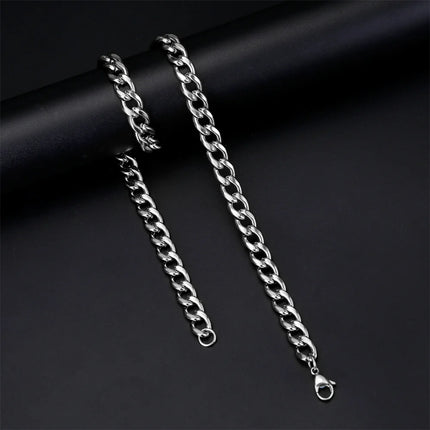 My Shape 3mm-10mm Cuban Chain Stainless Steel Necklaces for Men Male Chains Figaro Box Chain Choker Punk Jewelry 45cm 50cm 60cm
