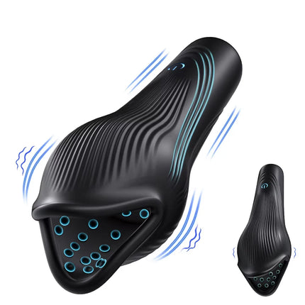 Powerful Vibrating Tongue Licking Vibrator Male Glan Massager Delay Stamina Trainer Oral Sex Climax Masturbation Sex Toy for Men
