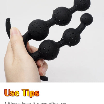 Silicone Anal Beads Pull Dilator Butt Plug Vaginal G Spot Dildo Masturbator Prostate  Massage Anus Stimulation Trainer Sex Toys