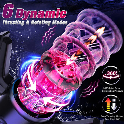 AIERLE Automatic Male Masturbator 9 Vibration 6 Sucking Rotating Licking Telescopic Modes Pocket Pussy Stroker Blowjob Sex Toys