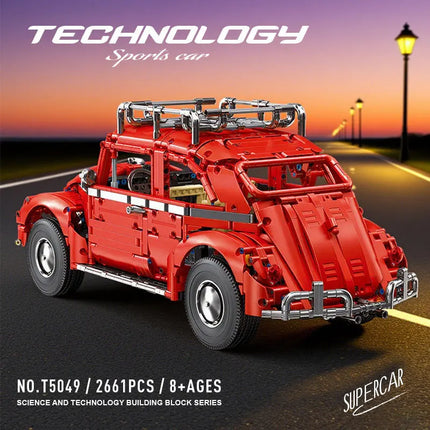 IN STOCK Technical 1:10 Beetle Sports Car Building Blocks Remote Control Retro Vehicles Bricks Model Toys for Child Best Gifts