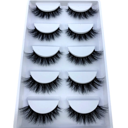 New 5 pairs natural fluffy 3D mink false eyelashes fake lashes makeup kit Mink Lashes extension eye lashes short eyelashes