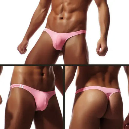 Men Thong Underwear Breathable Jockstrap T Back String Pouch Low Rise Fitness Bikini Sexy Transparent Male Lingerie Tanga Hombre