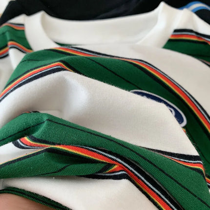 2025 Autumn Children's Clothes Girls Long-Sleeved Base Shirts Cool Boys Striped Cotton T-Shirt Teen Loose Casual 2-7Y Kids Top