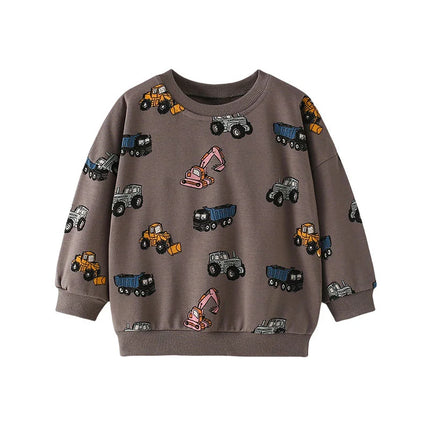 Jumping Meters 2-7T Cars Baby Sweatshirts Hot Selling Toddler Cotton Sport Tops Fashion Clothes Boys Girls Hooded Shirts