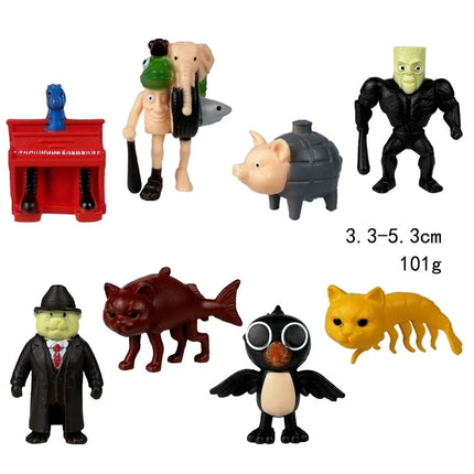 Tungtungtung Shanhaijing Wooden Stick Man Shark Model Funny Doll Action Figures Decorations PVC Toys Collectible Kid Boy Gifts