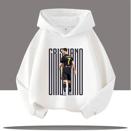 Autumn Cartoon CR7 Ronaldo Print Children's Hoodies Long Sleeve Sweatshirt Boy Football Star Casual Kid Warm Pullover Clothing