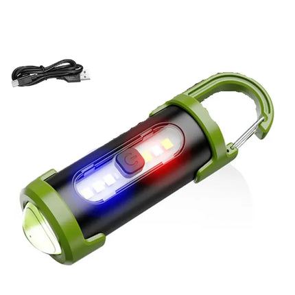 Powerful EDC LED Flashlight Keychain Rechargeable Hanging Portable Flashlights Waterproof Keyring Camping Walking Pocket Lamp
