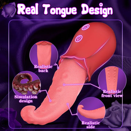 Sexy Adult Female Nipple Vagina Tongue Licking Vibrator Masturbation Tools Women Men Penetration Vagina Anal Soft Vibrator 18+
