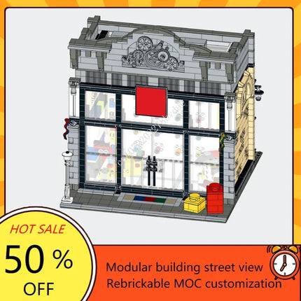 2149PCS Hot City Modular Store MOC-910009 Creative street view Model Custom Puzzle Architecture Assembly DIY Model Toys Gifts