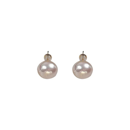 French Simple Pearl Silver Needle Earrings for Women Exquisite Imitation Pearl Elegant Stud Earrings Wedding Party Jewelry