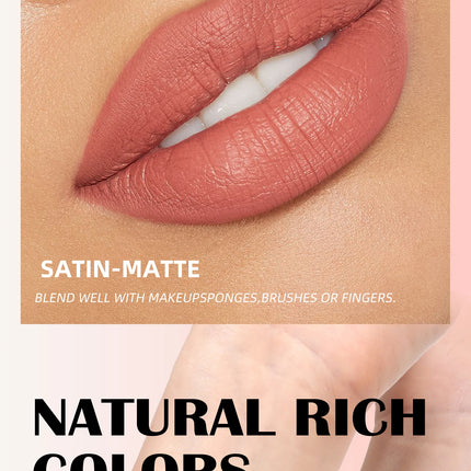 Natural Matte Blush Cream Long Lasting Waterproof Brightening Multi Use For Lips Face Cheeks Monochrome Nude