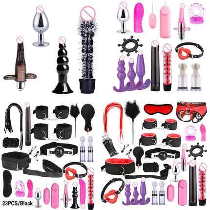 BDSM adult sex toy set, portable mask set, ankle restraint belt for sensual games, handcuffs, sex aids for couples