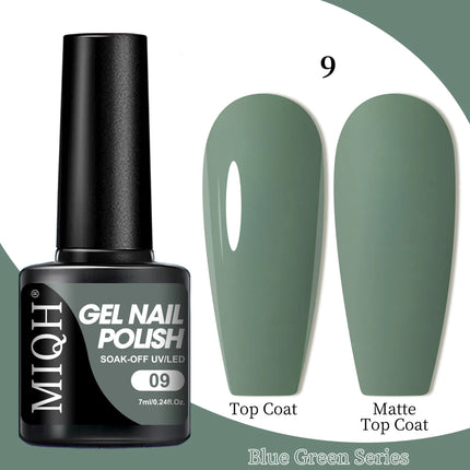 7ml Gel Polish, Blue Gel Nail Polish Fall Winter Colors Ice Blue Green Series Gel Polish Dark Blue Navy Blue Sparkle Soak Off UV