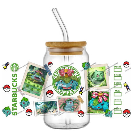 popular Pokemon UV DTF Cup Wrap 16oz Reusable Washable SelfAdhesive transfer Sticker for DIY Tumblers DIY Home decoration