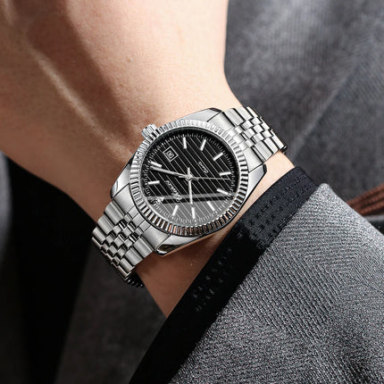 CHENXI 004D Fashion Original Classic Watches for Men Stainless Steel Band Quartz Date Display Male Sport Waterproof Wristwatch