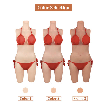 CYOMI Silicone Bodysuit Fake Vagina Breast Forms 3-Point D Cup Boobs Tits For Drag Queen Crossdresser Transgender Shemale 2TH