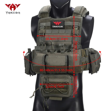 YAKEDA Quick Release Hunting Vest - 4 Metal Buckles Triple Mag Pouch / YAKEDA Quick Release Hunting Vest - 4 Metal Buckles Triple Pouch