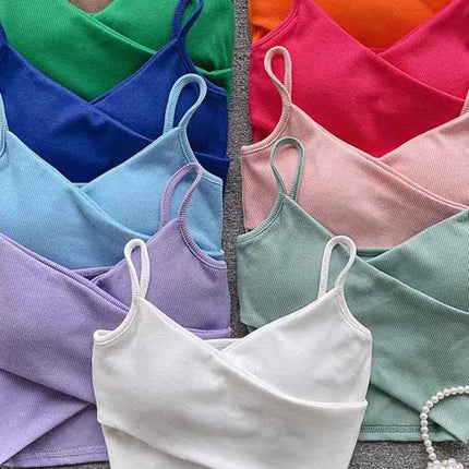  Irregular Casual Sport Camisole Women Strap Design Solid Fashion 2025 Y2K Elegant Ladies Chic Slim Tank Tops