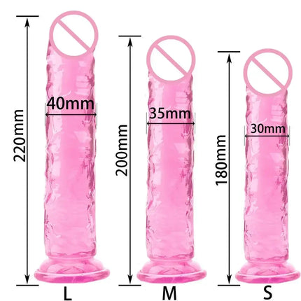 Cheap Women Erotic Anal 5 Colors Big Transparent Dildo Suction Cup Jelly Dick Sex Toys Soft Clitori Vaginal Masturbators Penis