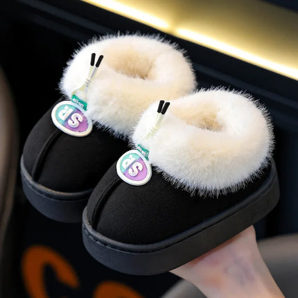Children's Winter Fashion Cotton Shoes - Cartoon Soft-Soled Warm Non-slip Girls' Home Outdoor Boys' Thick-Soled Wool Cotton Shoes