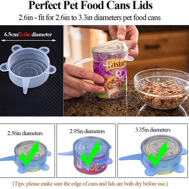 Silicone Can Covers Small Silicone Stretch Lids 6p Silicone Jar Lids Food Safe Lids for Yogurt Jars Bowls 2.6 Inch