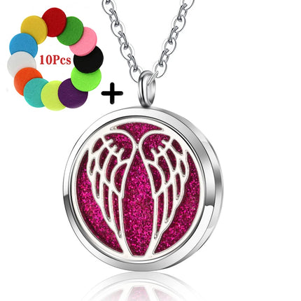 High Quality Patterns Tree of Life Aromatherapy Diffuser Pendant Perfume Locket Women Essential Oil Necklace Jewelry Wholesale