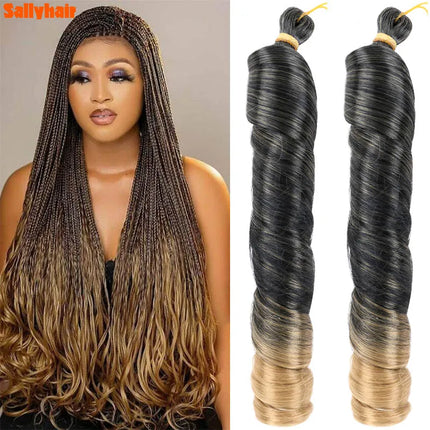 Synthetic 18inch French Curls Braiding Hair Crochet Braids 45cm Ombre Braiding Hair Curls 150g Pre Stretched Extensions Bulk
