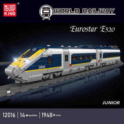 Mould King 12016 Technical Train Toys The RC Eurostar E320 Building Block Assembly Locomotive Brick Set Kids Christmas Gift