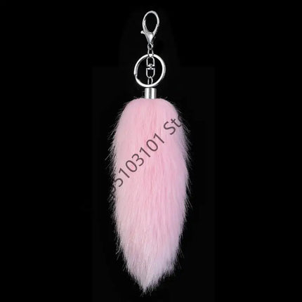 16cm Foxes Tail Keychain Faux Furs Foxes Tail Keyring Soft Furry Bag Hangings Charm Pendant Key Handbag Pendant Accessorise